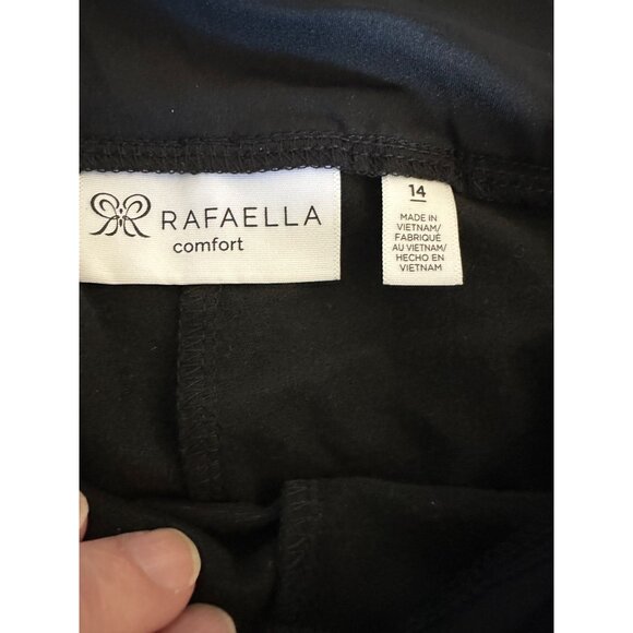 Rafaella Women's Vegan Leather Pants Slacks Sz14 Black Comfort Fit Stretch Waist - Picture 6 of 13